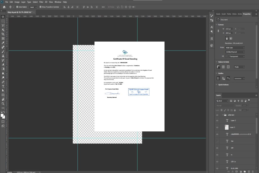 Modèle Word et PDF de certificat de bonne réputation de l'Arabie Saoudite, version 3 template